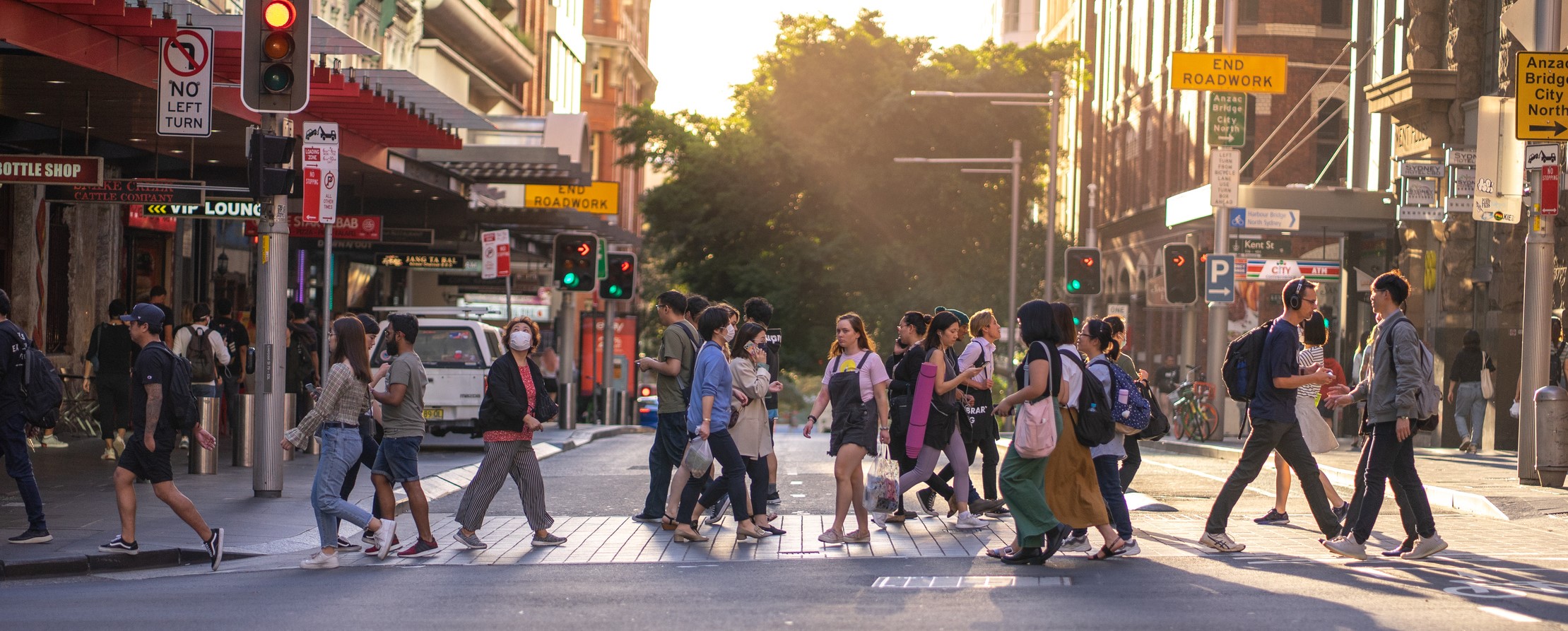 Sydney pedestrians walking